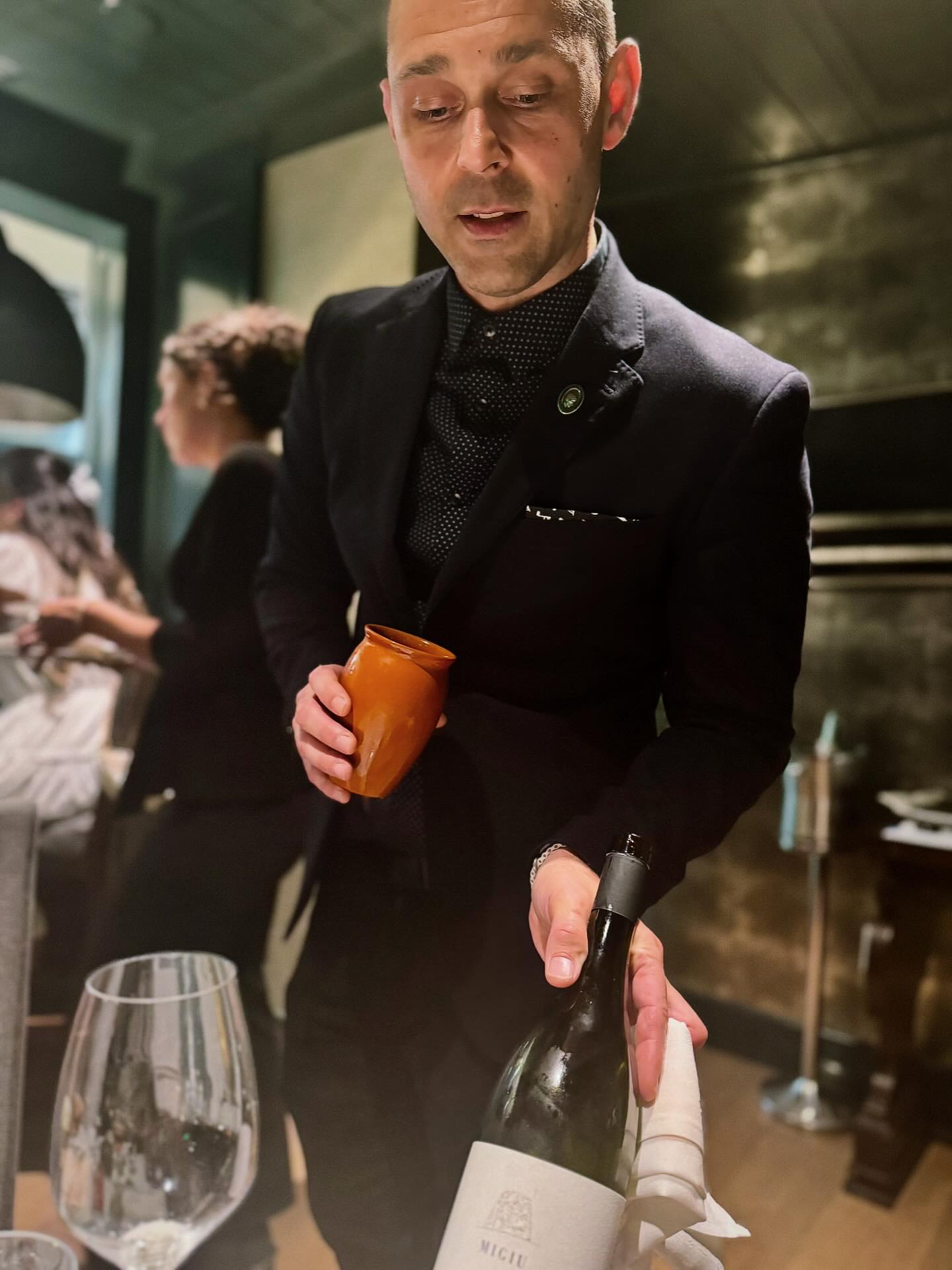 Vito Pasquale, Advanced Sommelier and Wine Director, mid-service